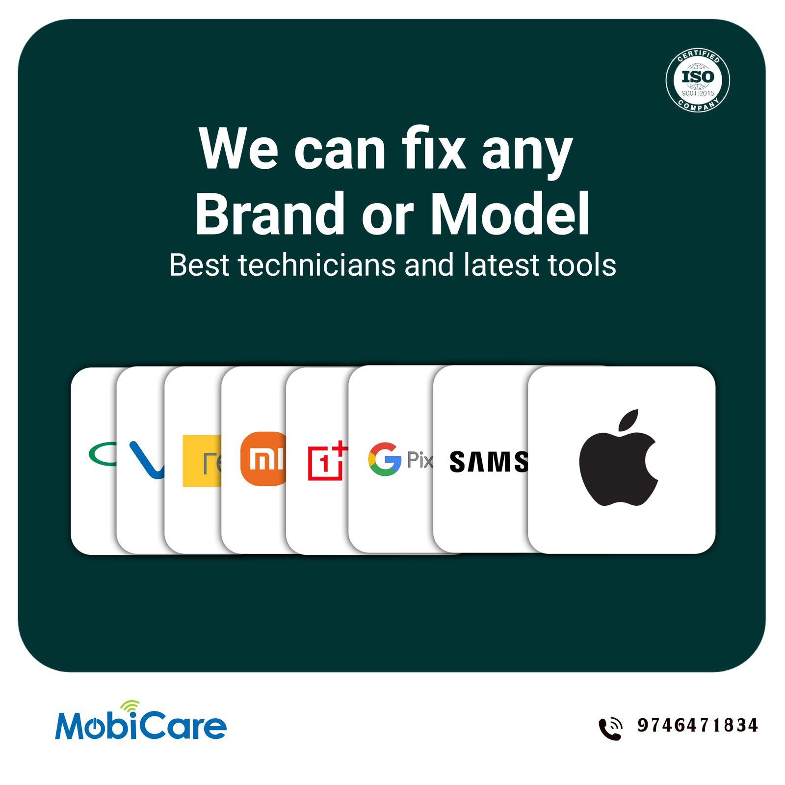 Professional smartphone repair lab interior at Mobicare Kottakkal Kerala